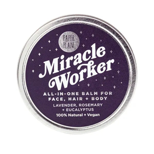 100% Natural Miracle Worker Vegan All-In-One Balm for Face, Hair and Body Paper Plane