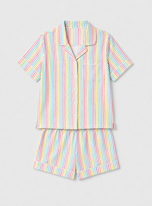 White base with multicolour Stripes