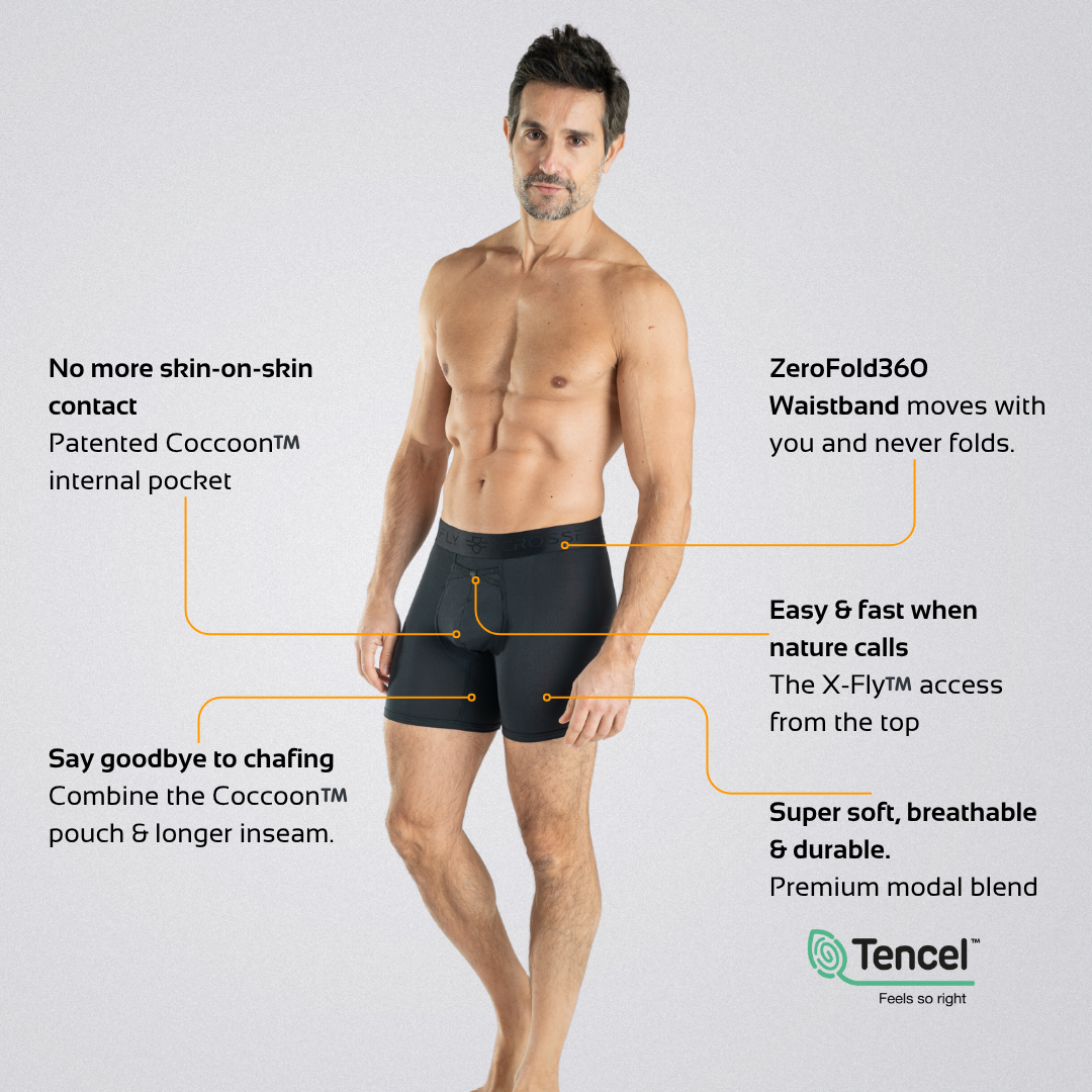 IKON Men's 6" Boxers - Black Crossfly