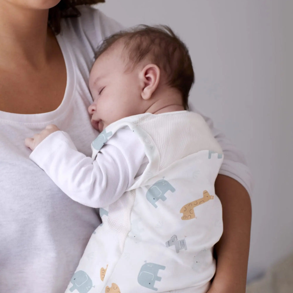 2.5 Tog Swaddle to Sleep Bag - Animal Safari Purflo