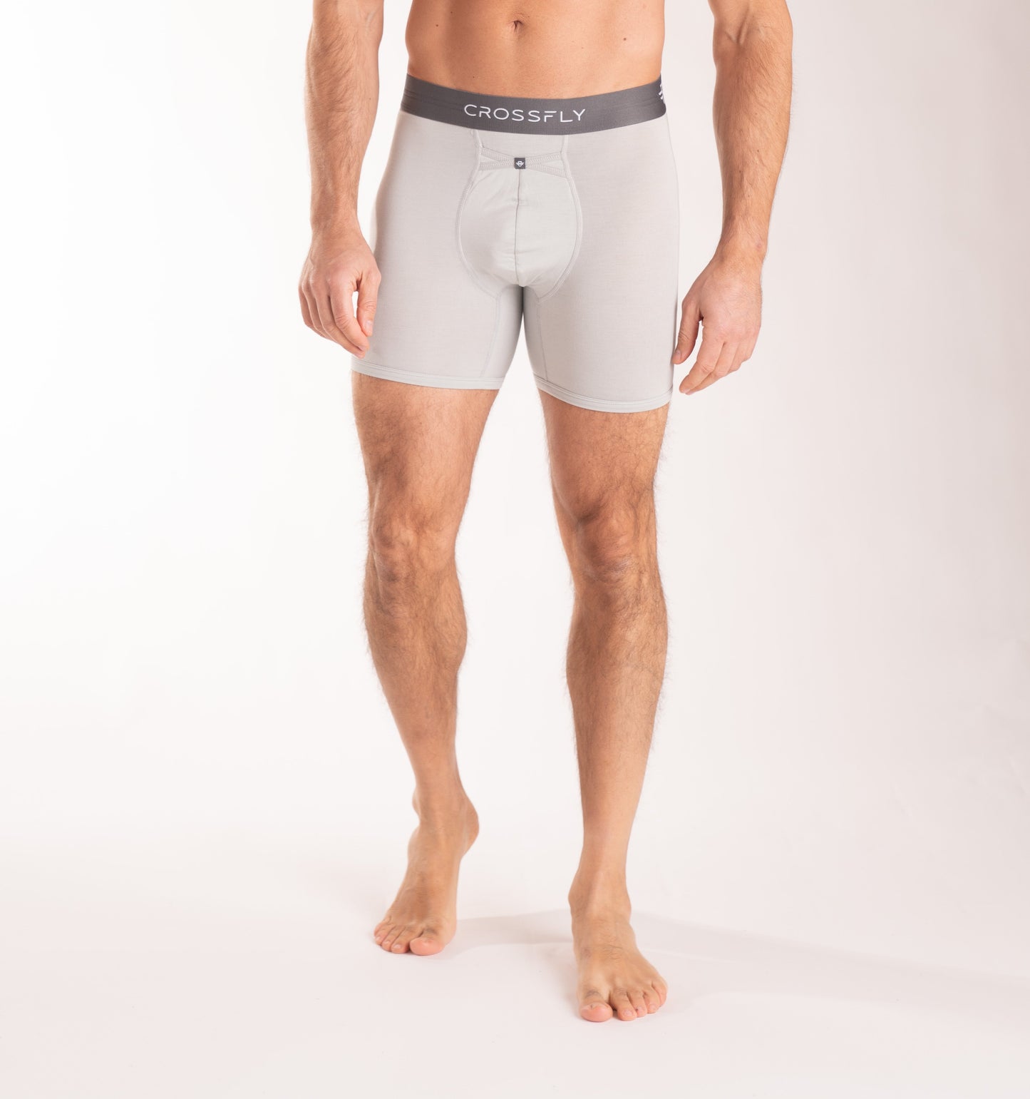 IKON X Men's 6" Boxers - Silver/Charcoal Crossfly