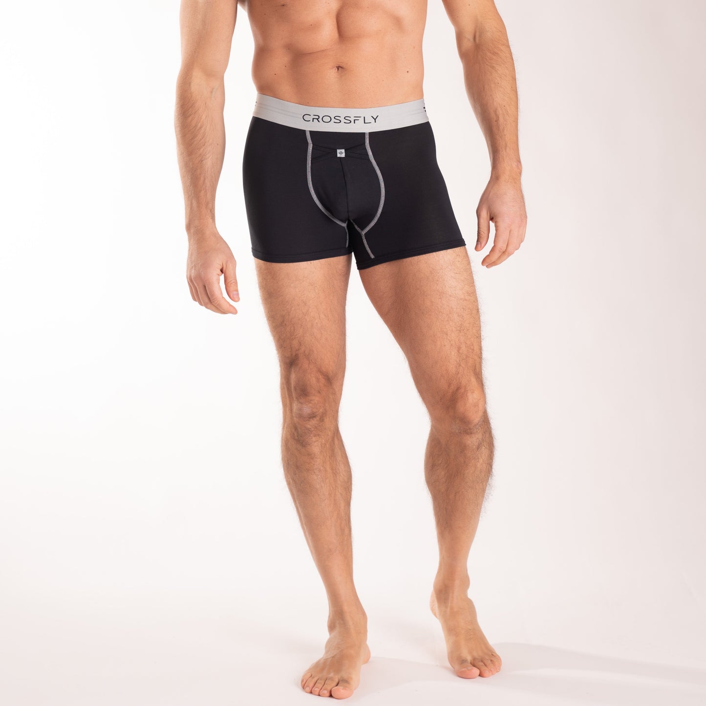 IKON X Men's 3" Trunks - Black/Silver Crossfly