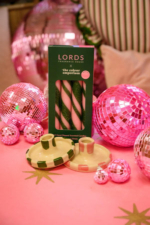 Cream with green stripe