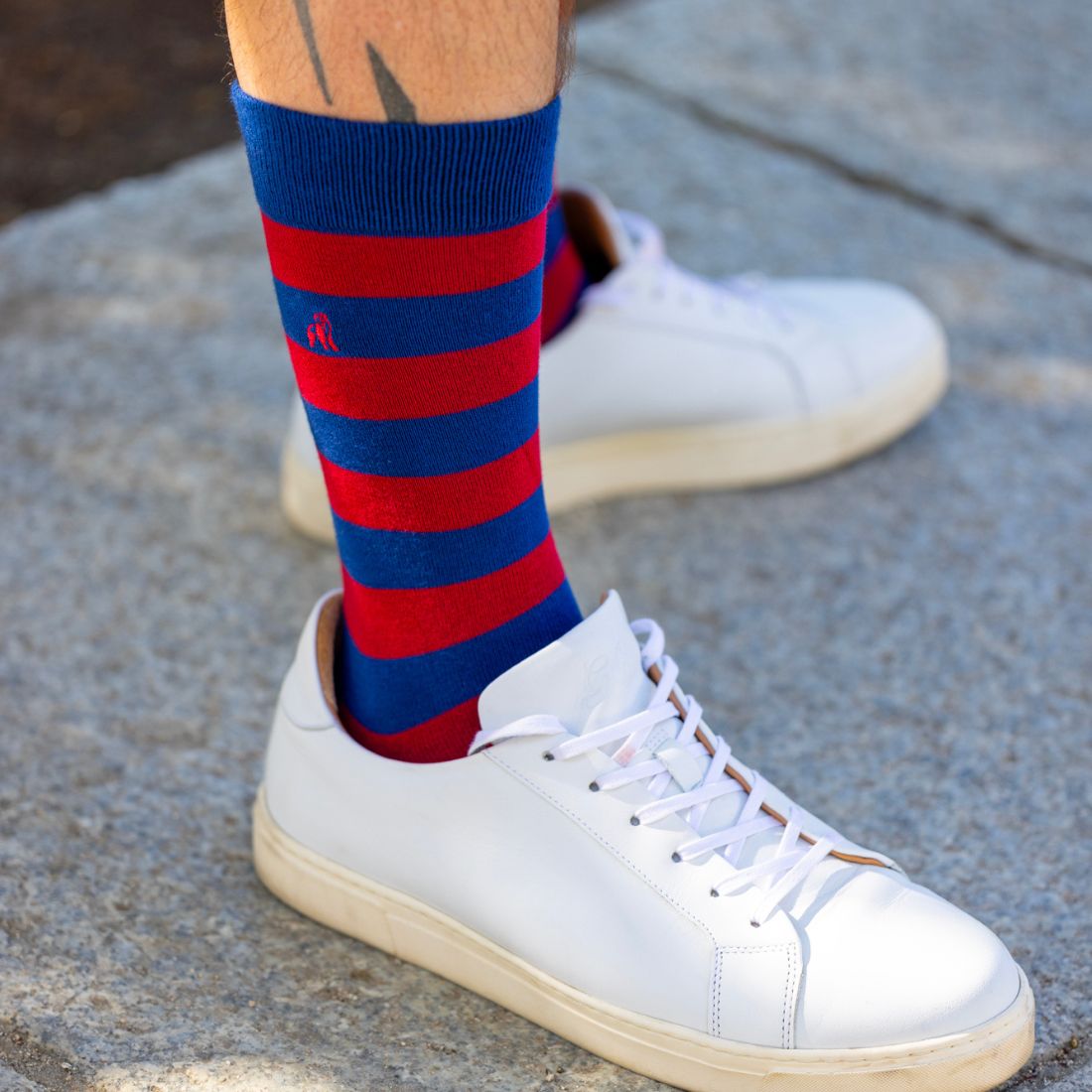 Burgundy Striped Bamboo Socks Swole Panda