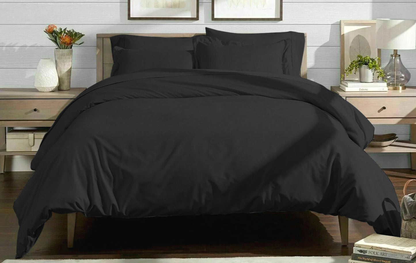 Bamboo Duvet Bed Set in Black Euphoric Bedding