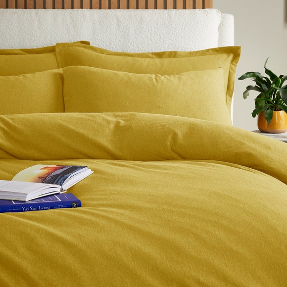 Elements 100% Cotton Jersey Plain Duvet Cover & Pillowcase Set​ - Ochre
