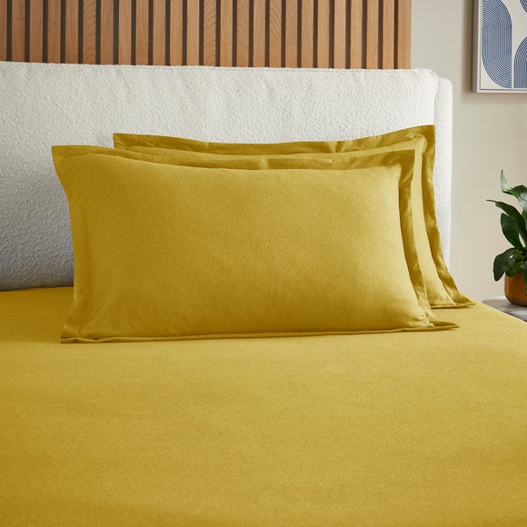 Elements 100% Cotton Jersey Plain Oxford Pillowcase​ - Ochre
