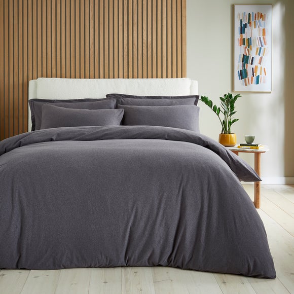 Elements 100% Cotton Jersey Plain Oxford Pillowcase​ - Graphite Grey