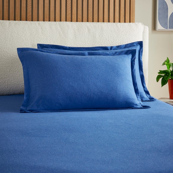 Elements 100% Cotton Jersey Plain Oxford Pillowcase​ - Classic Blue