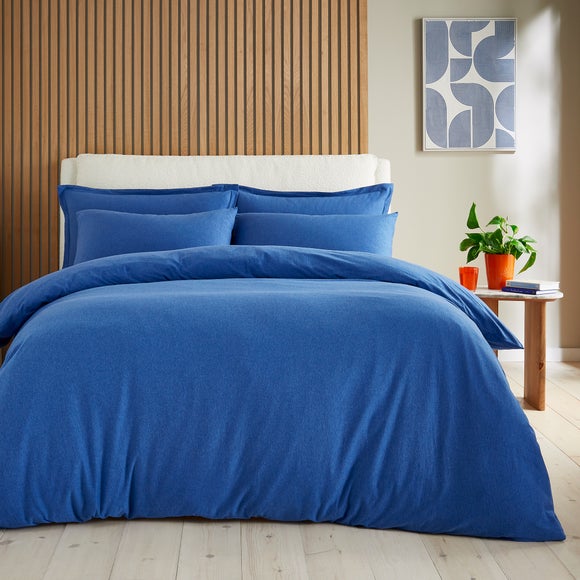 Elements 100% Cotton Jersey Plain Oxford Pillowcase​ - Classic Blue