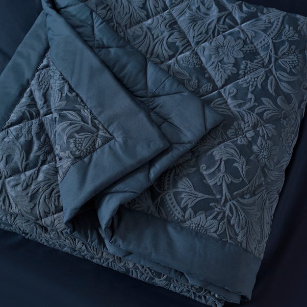 Navy Dorma Winchester Bedspread Dunelm