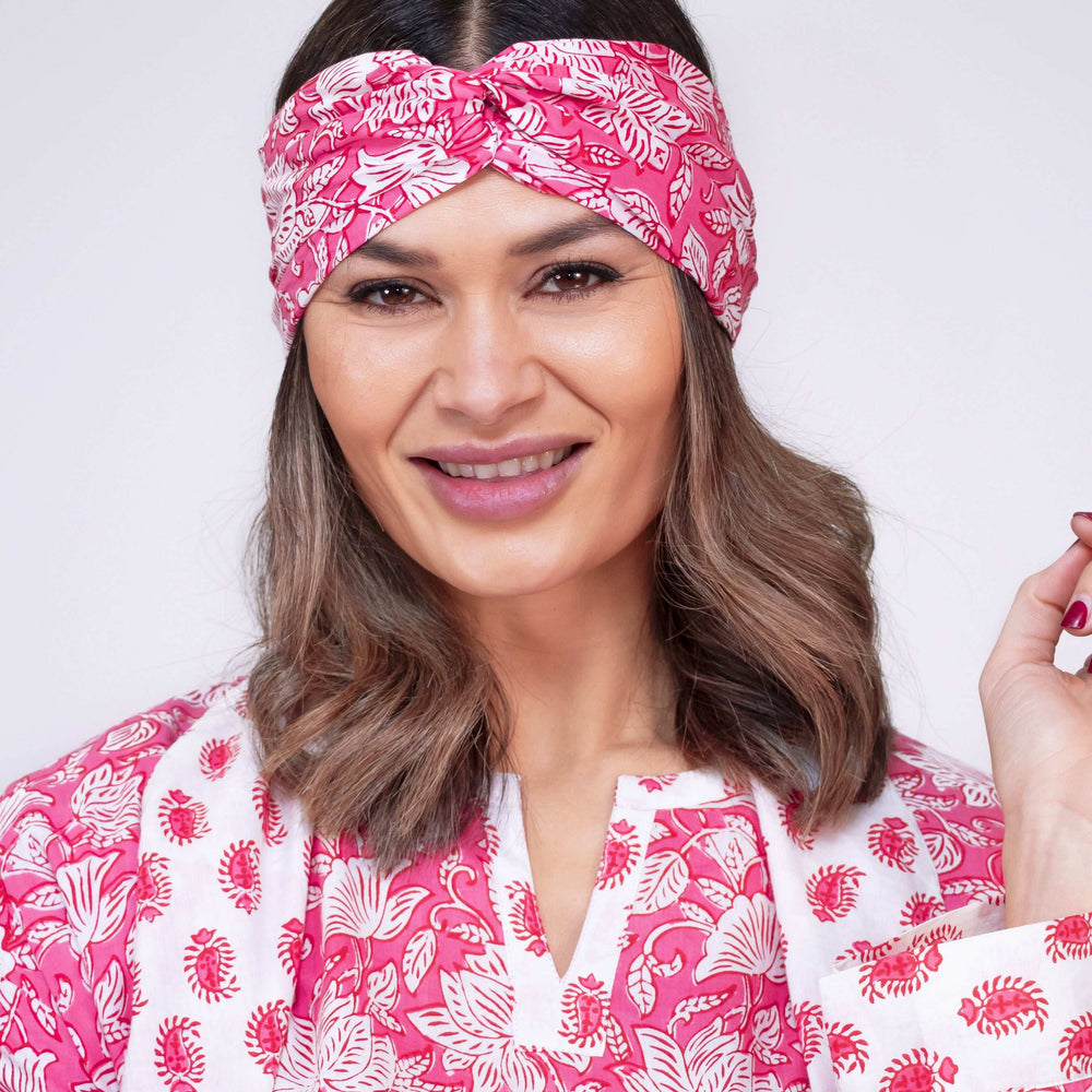 Peony Paisley Floral Cotton Hair Scarf inara