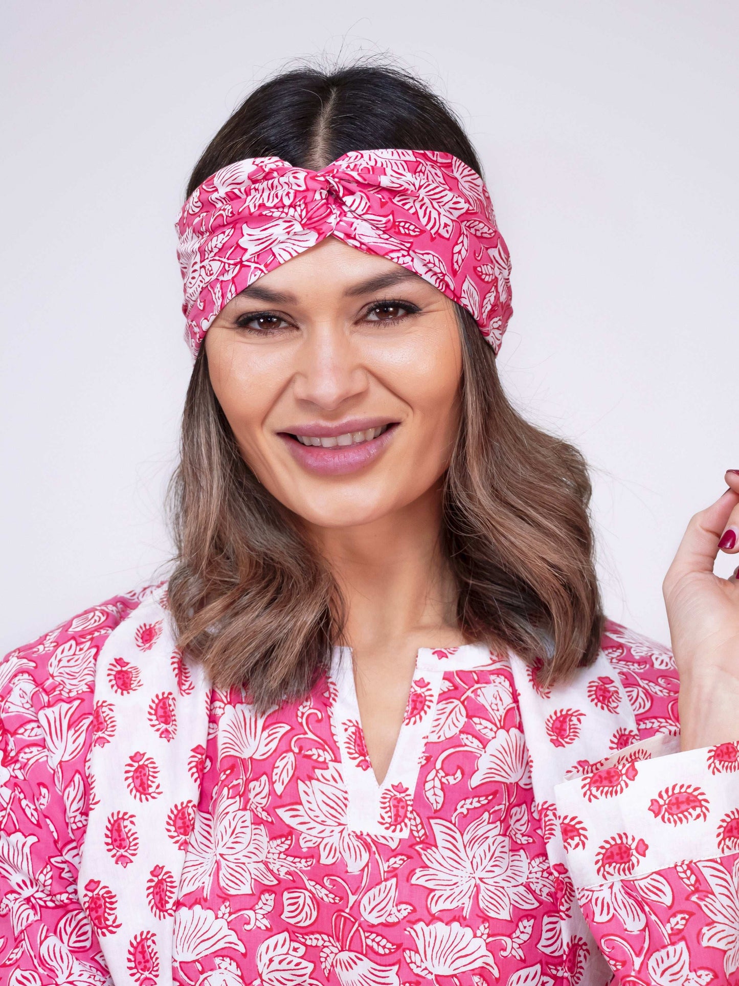 Peony Paisley Floral Cotton Hair Scarf inara