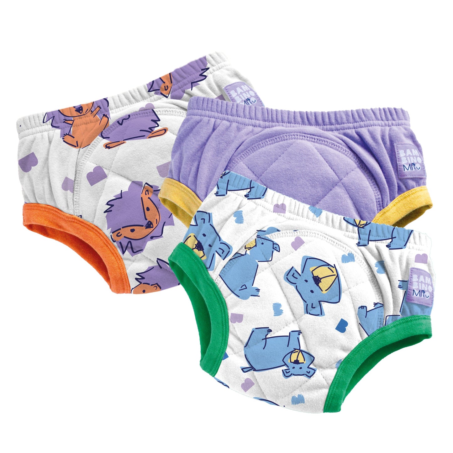 3 Pack Reusable Potty Training Pants in Bold Animals - Enhanced Design Bambino Mio (UK)