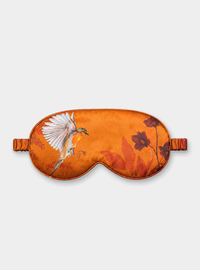 Copper silk eye masks for sleep or meditation in beautiful 'Ember' print hand painted design