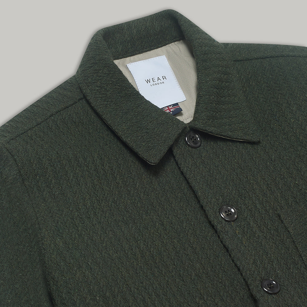 Theydon Overshirt - Olive Waffle Wear London