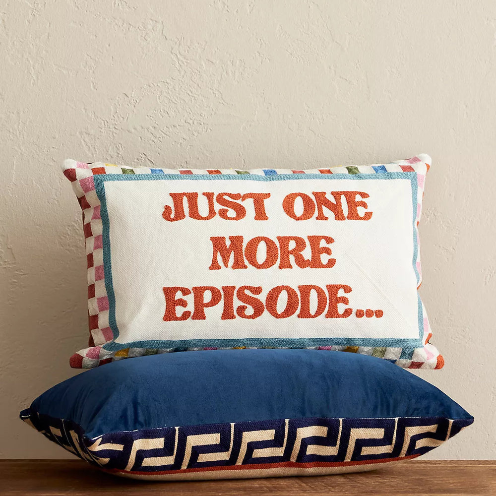 Just One More Episode Needlepoint Cushion The Pillow Drop