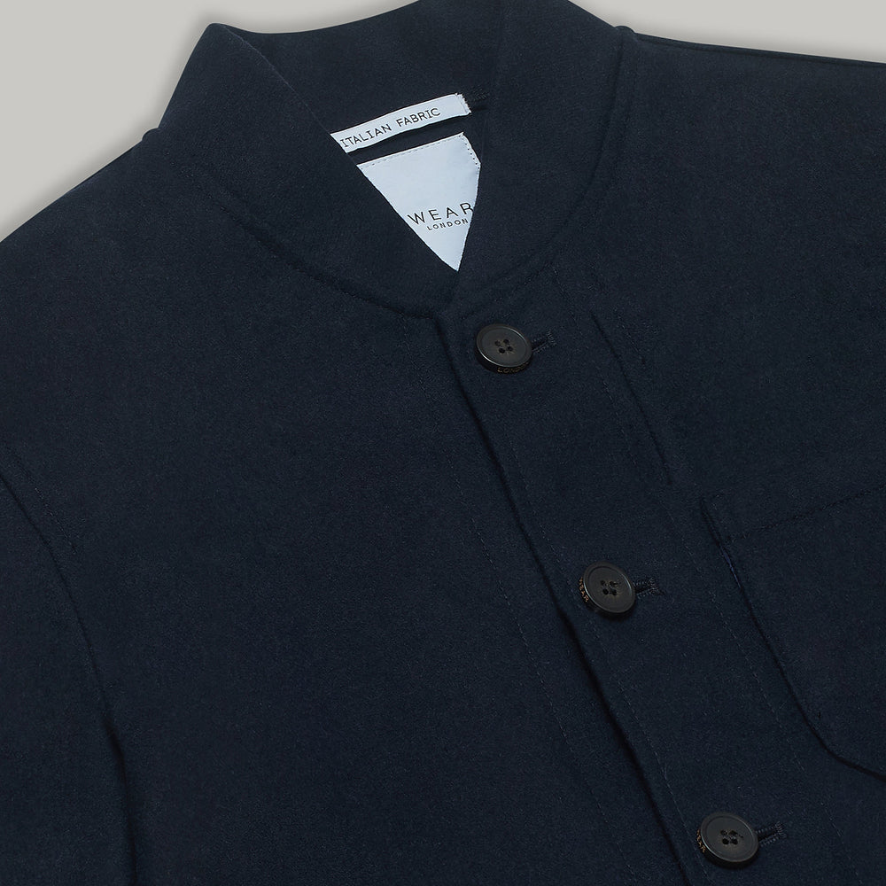 Aldgate Shacket - Navy Cashmere Wool Wear London