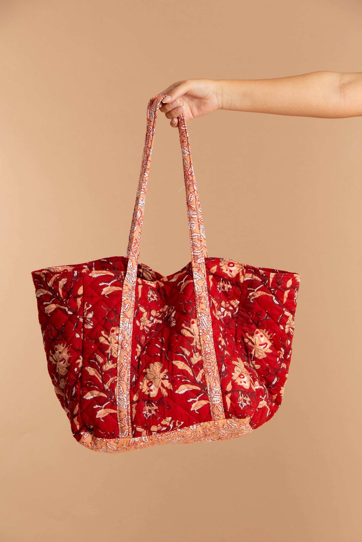 Red Rubra Cotton Tote Bag inara