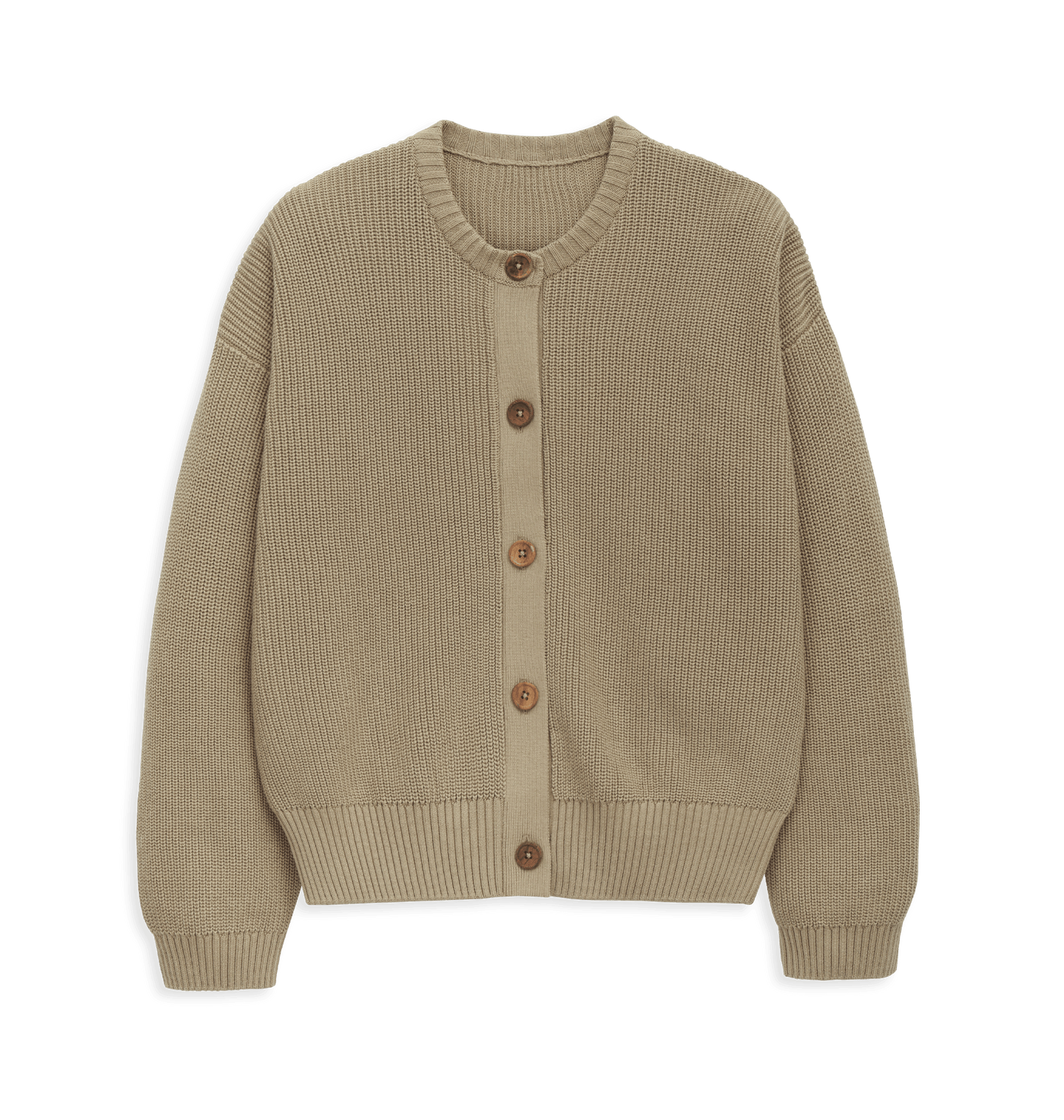 Organic Cotton Crew Neck Cardigan: Womens Earth Wardrobe