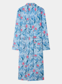 Blue Parrots Cotton Robe