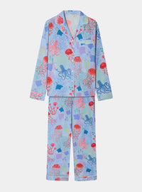 Blue Sea Women's Long Sleeve Cotton Pyjama Trouser Set