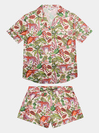 Tropical Safari Women's Satin Pyjama Short Set