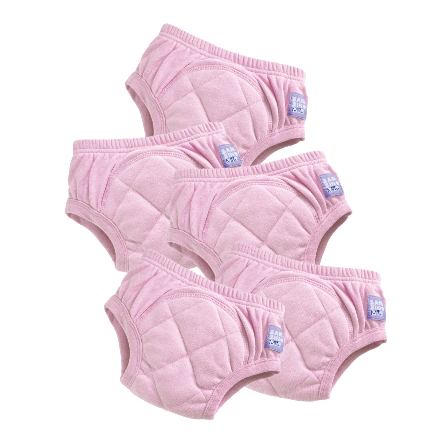 5 Pack Reusable Potty Training Pants in Light Pink - Enhanced Design Bambino Mio (UK)