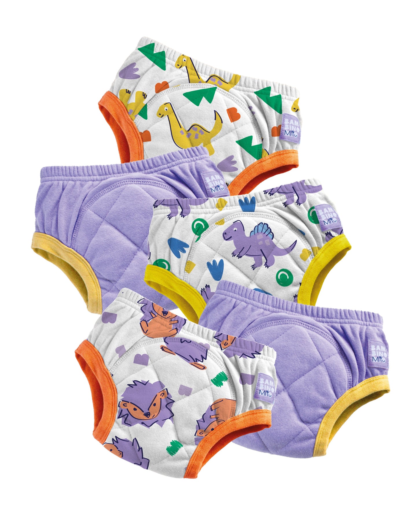 5 Pack Reusable Potty Training Pants in Mixed Grape - Enhanced Design Bambino Mio (UK)