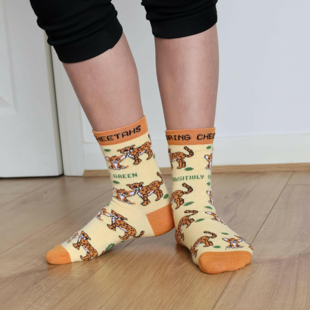 Caring Cheetahs Organic Cotton Kids Socks Eco Kiddies