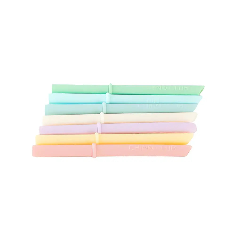 7 x Silicone Mixed Straws with Stoppers Bundle Chino Club UK