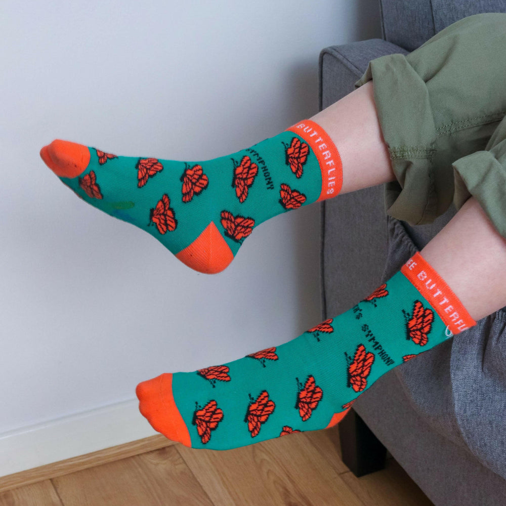Carefree Butterflies Organic Cotton Kids Socks Eco Kiddies