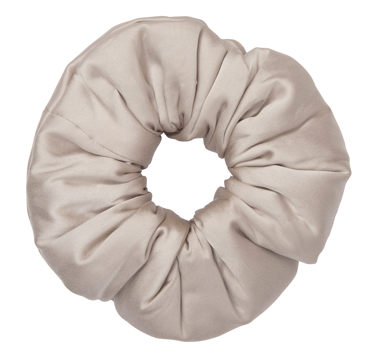Soft Beige Oversized Organic Stretch Silk Scrunchie MAMU Dream