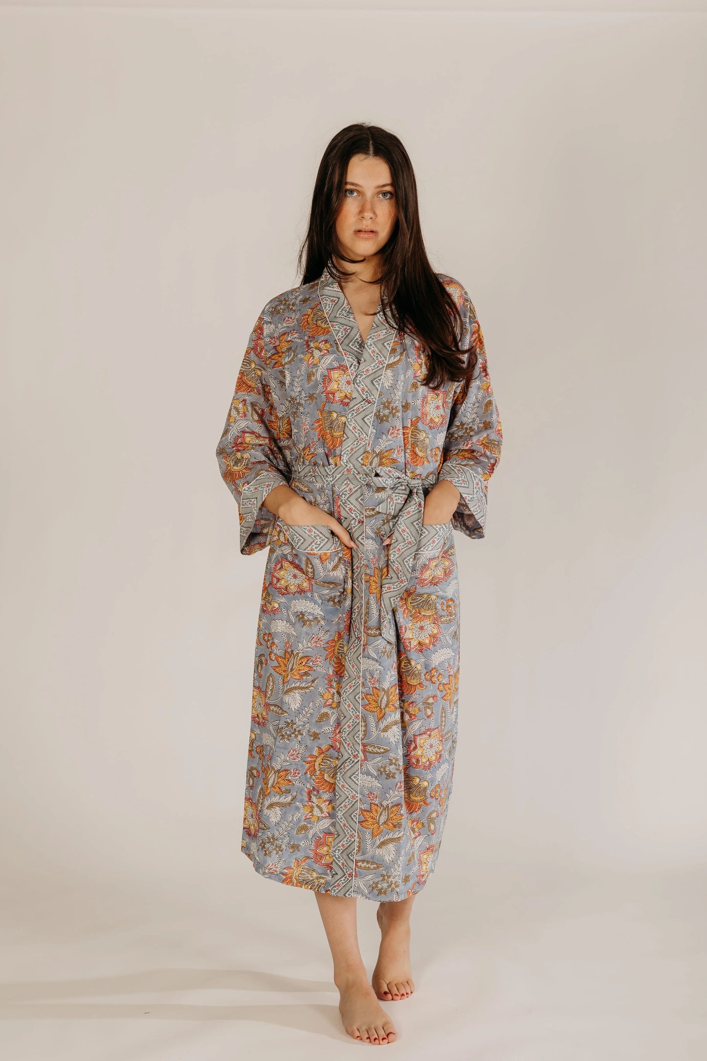 Aarti Block Printed Cotton Robe Naree Clothing