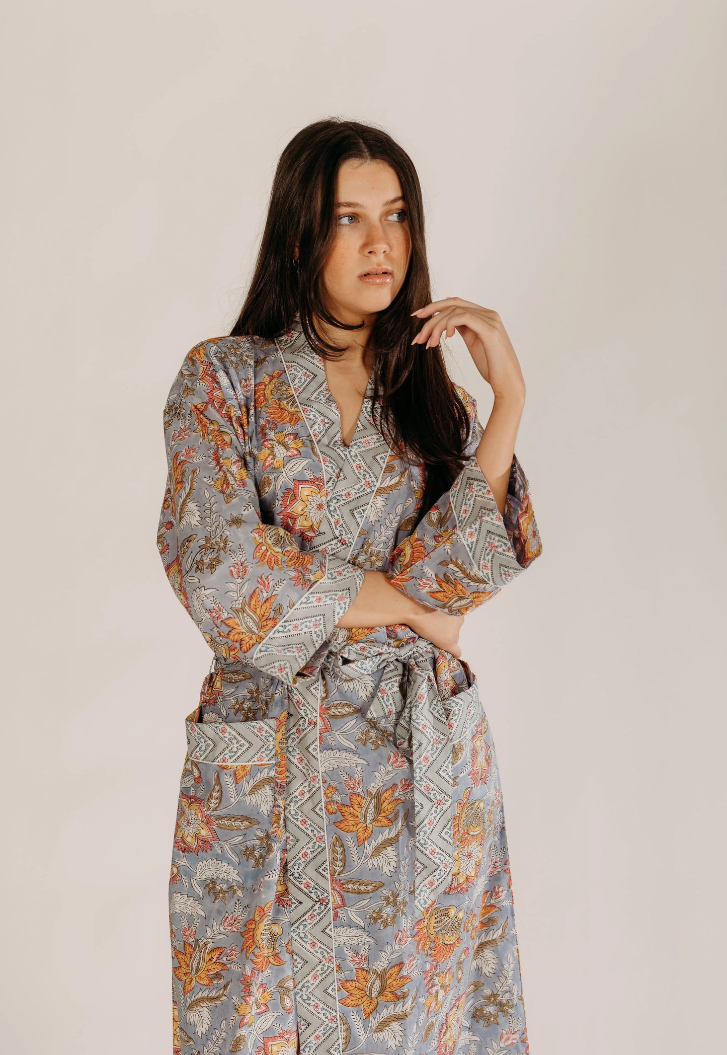 Aarti Block Printed Cotton Robe Naree Clothing