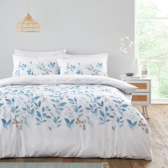 Abeny Leaves Cotton TENCEL Duvet Cover & Pillowcase Set Dunelm