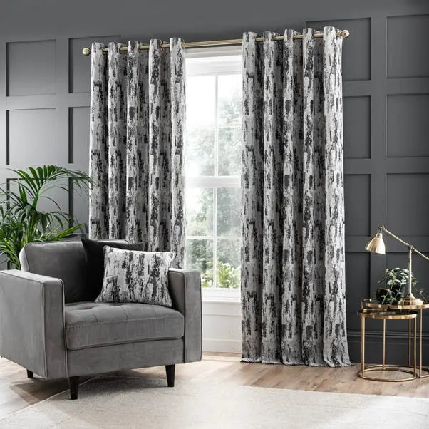 Abstract Global Eyelet Curtains Dunelm