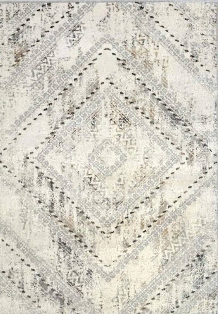 Abstract Vintage Cream & Grey Rug | D176A The Rugs