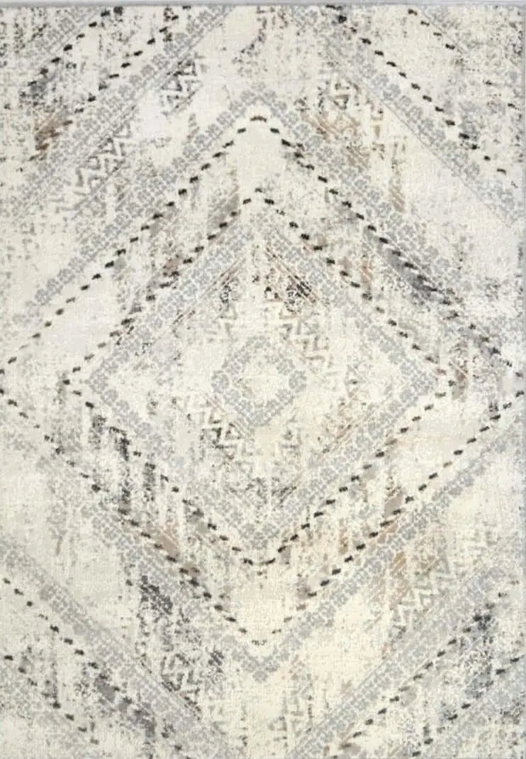 Abstract Vintage Cream & Grey Rug | D176A The Rugs