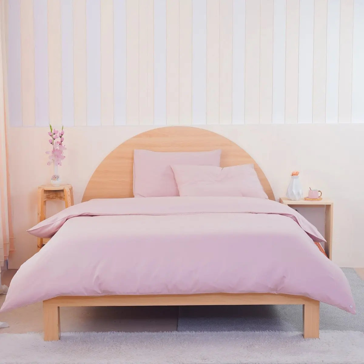 Ackly Bamboo Blush Pink Duvet Cover Set SHEET STORY