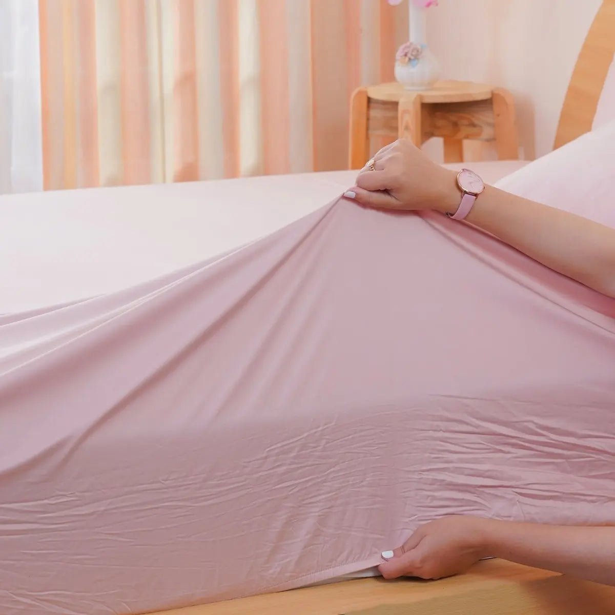 Ackly Bamboo - Blush Pink Fitted Sheet SHEET STORY