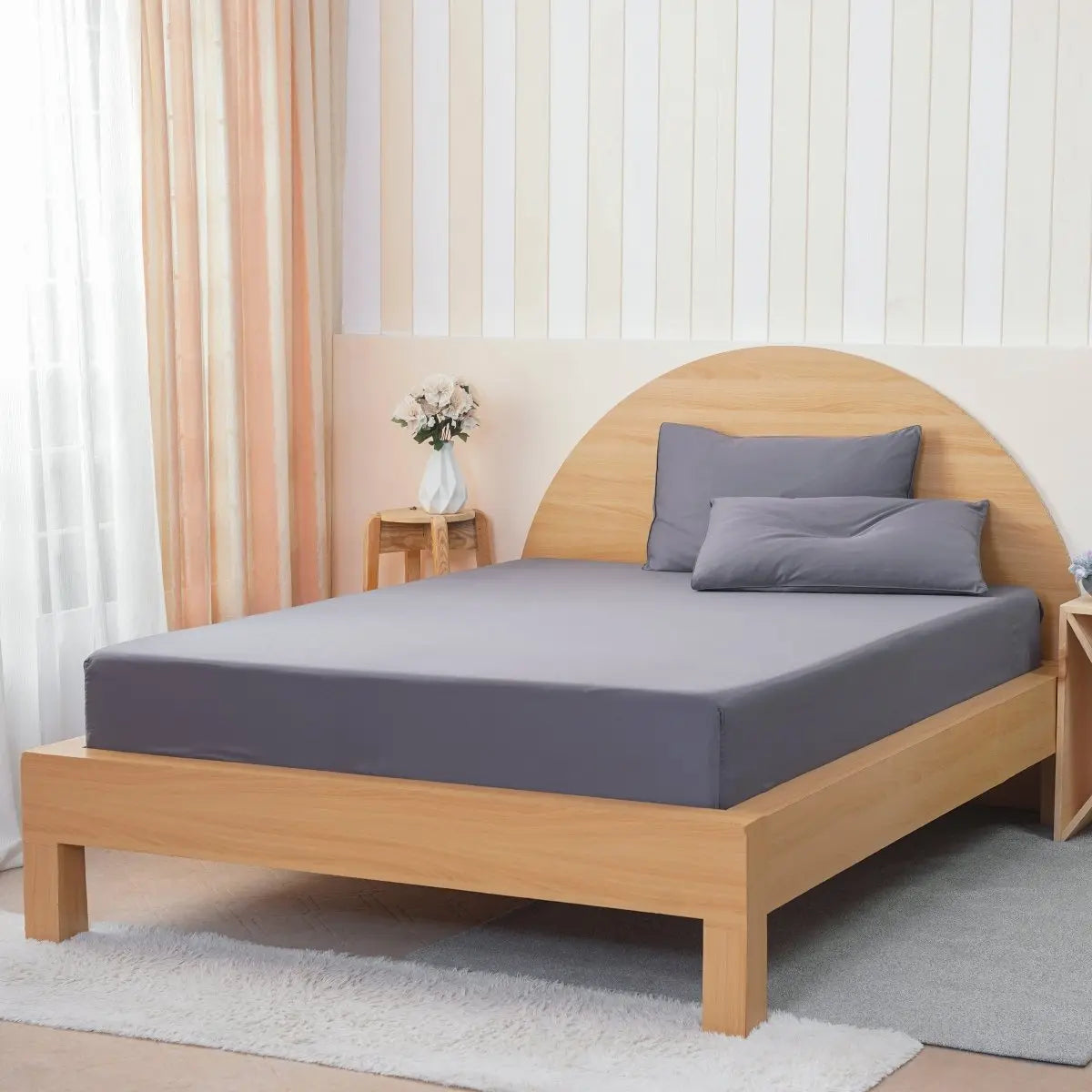 Ackly Bamboo - Charcoal Fitted Sheet SHEET STORY
