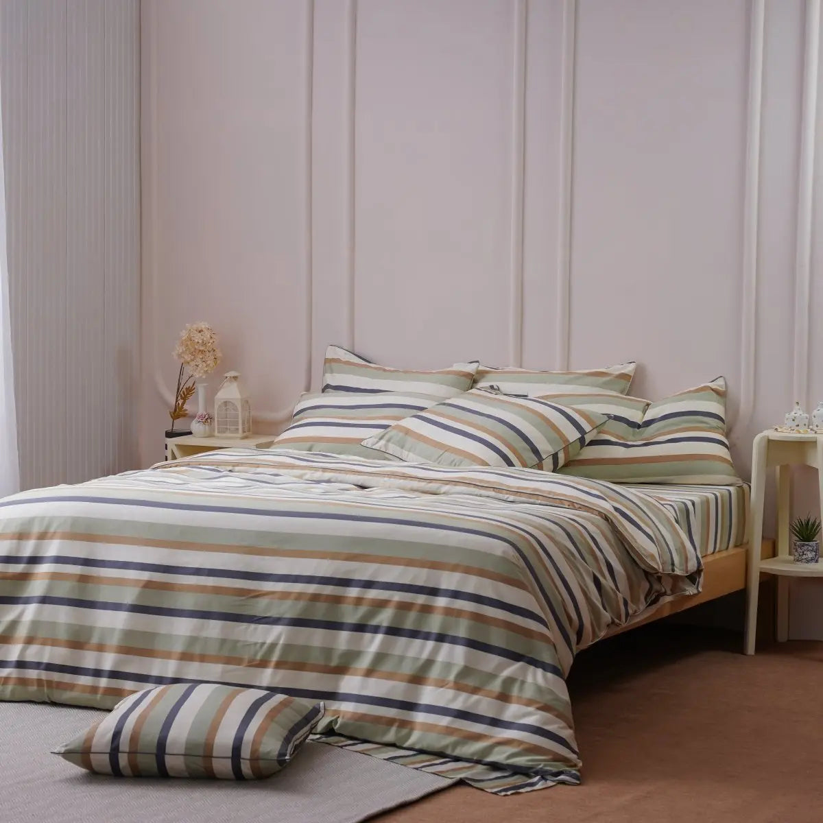 Ackly Bamboo - Harmony Stripe Duvet Cover, Sheet & Pillowcases Set SHEET STORY