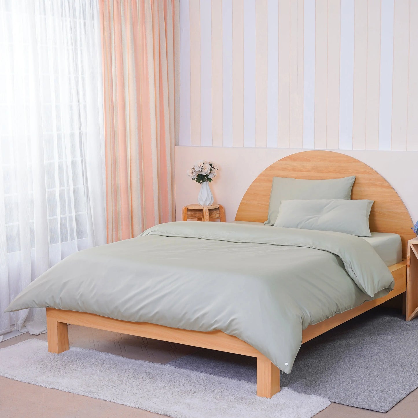 Ackly Bamboo Sage Green Duvet Cover Set SHEET STORY