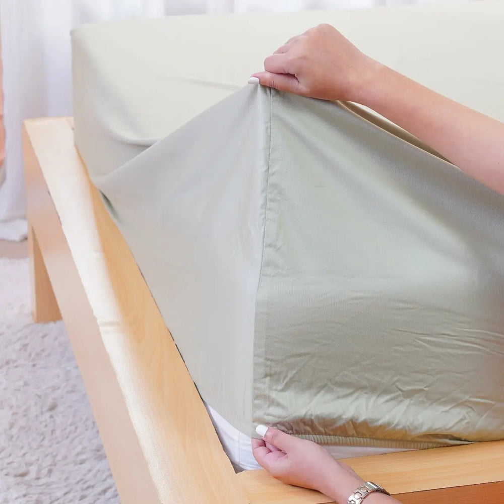 Ackly Bamboo - Sage Green Fitted Sheet SHEET STORY