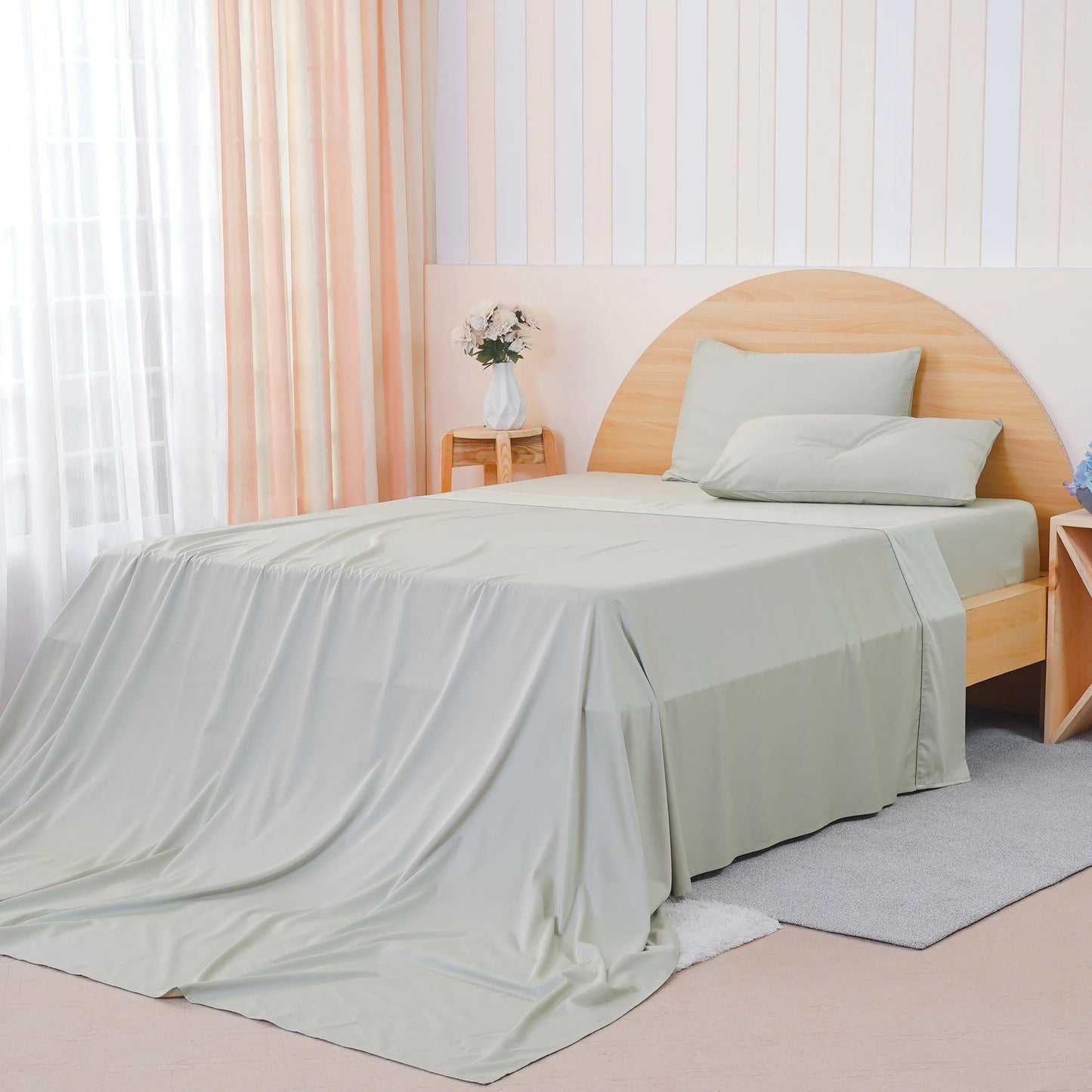 Ackly Bamboo - Sage Green Flat Sheet SHEET STORY