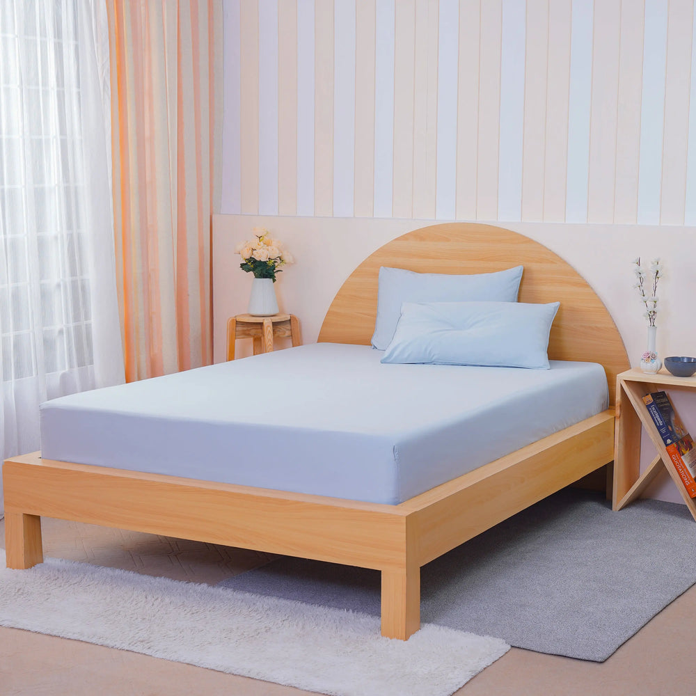 Ackly Bamboo - Sky Blue Fitted Sheet SHEET STORY