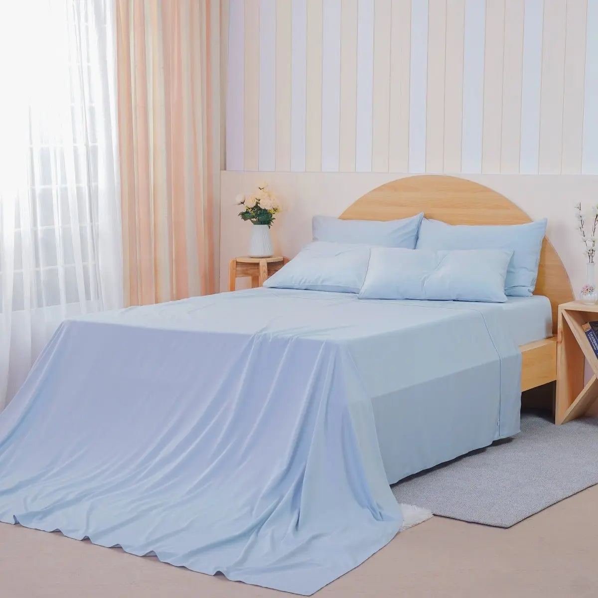 Ackly Bamboo - Sky Blue Flat Sheet SHEET STORY