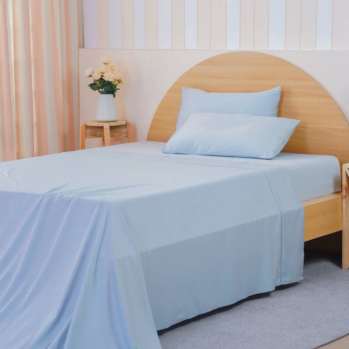 Ackly Bamboo - Sky Blue Flat Sheet SHEET STORY