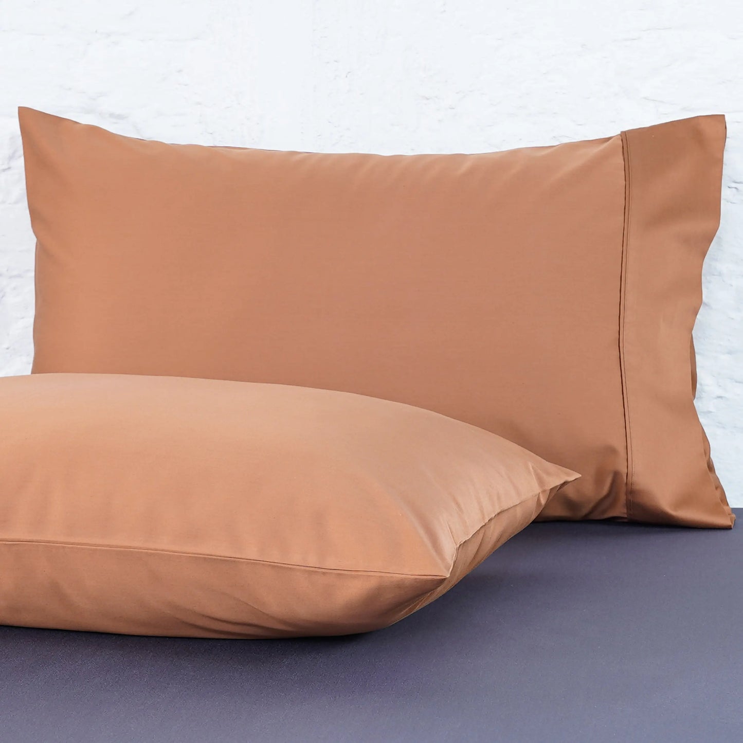 Ackly Bamboo - Terracotta Orange Pillowcases Pair x 2 SHEET STORY